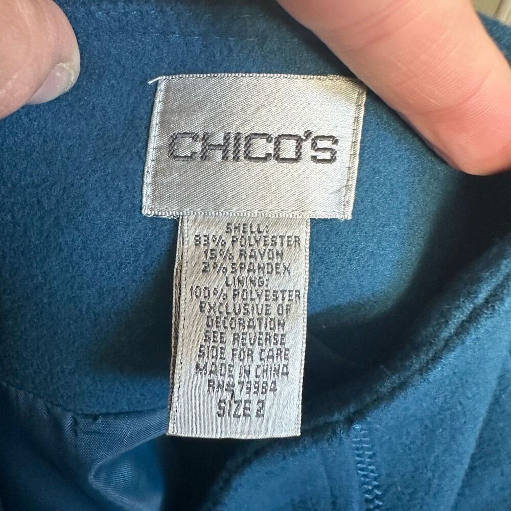 Chicos Elevated Basic Blue Collarless 2/L Busines… - image 4